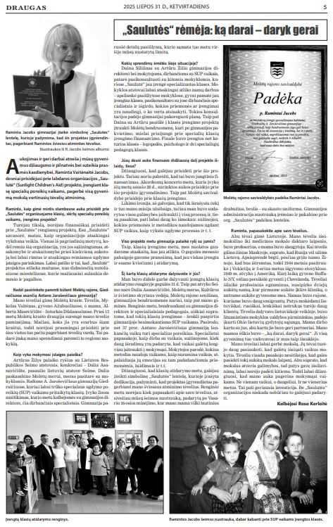 Interview with Saulute volunteer Raminta Jacobs